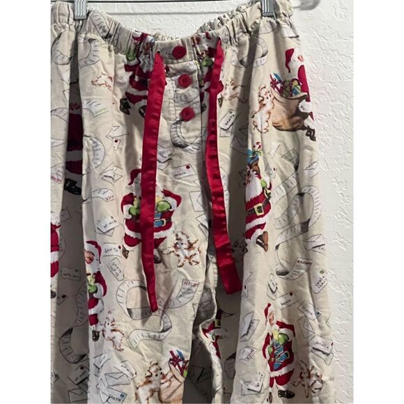 Nick & Nora List & Letters to Santa Christmas Holiday Flannel Pajama Pants  L - Picture 2 of 5